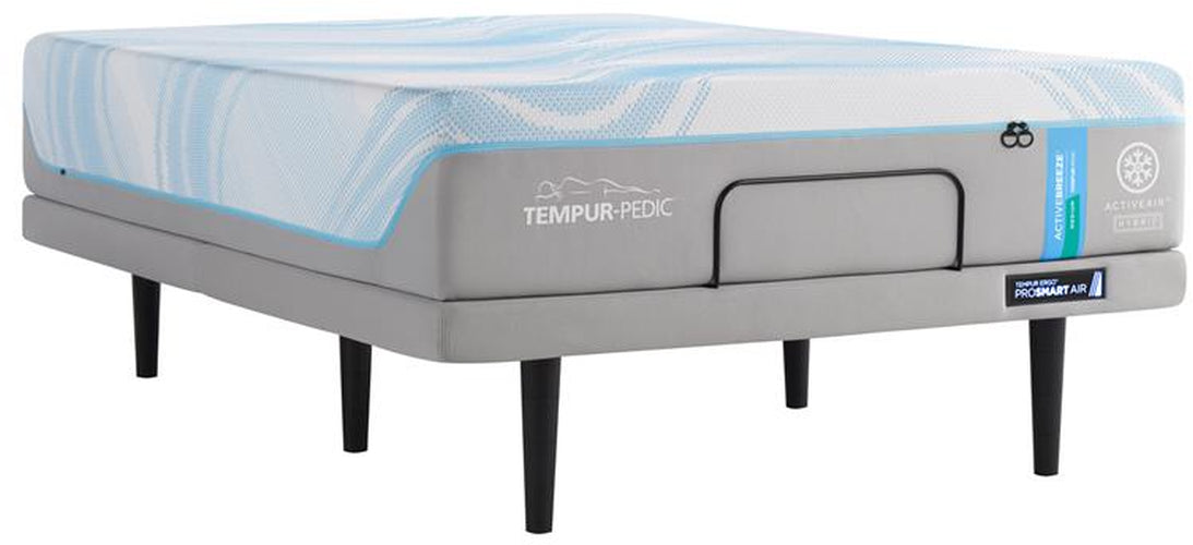 Tempur-PedicÂ® TEMPUR-ActiveBreezeÂ® 13" Hybrid medium Tight Top Split King Mattress with Adjustable Air Base