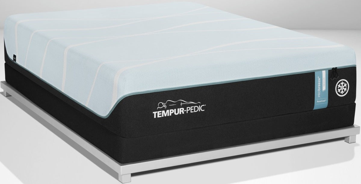 Tempur-Pedic® TEMPUR-PRObreeze™ medium Hybrid Full Mattress and TEMPUR-Flat™ High Profile Foundation